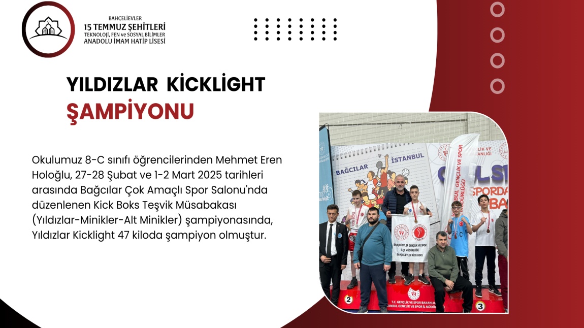 YILDIZLAR  KİCKLİGHT ŞAMPİYONU