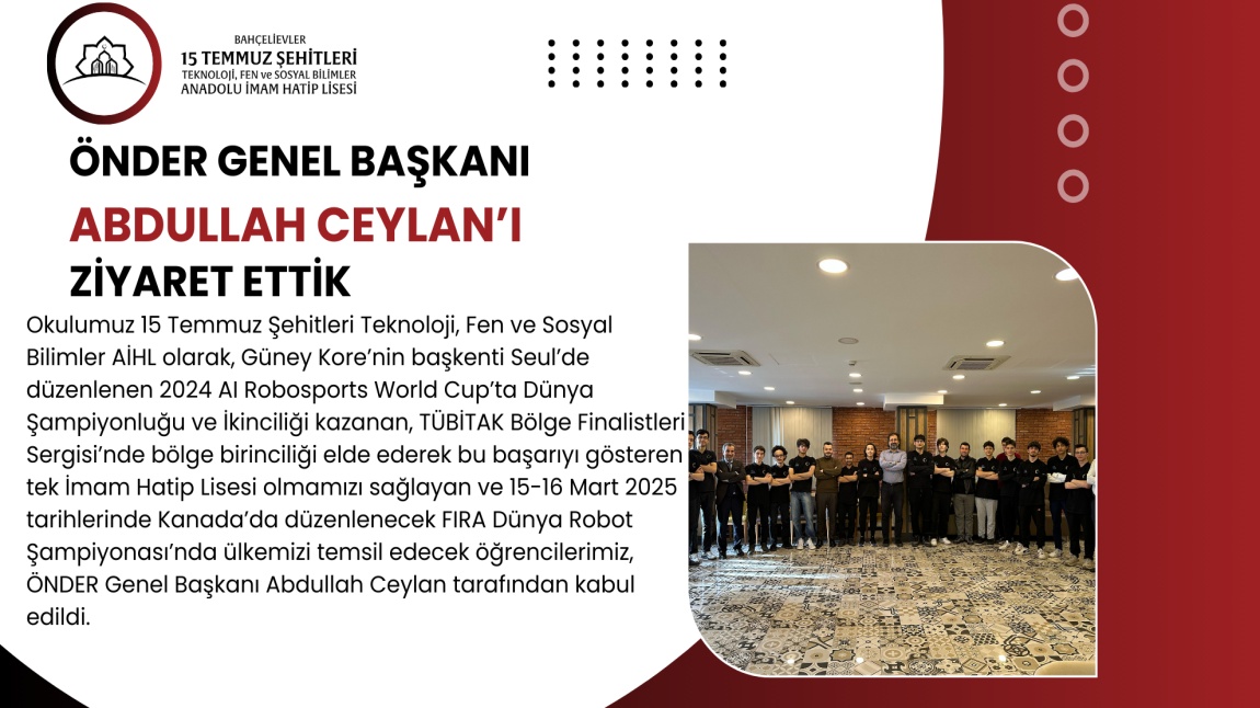 ÖNDER Genel Başkanı Abdullah Ceylan’ı Ziyaret Ettik